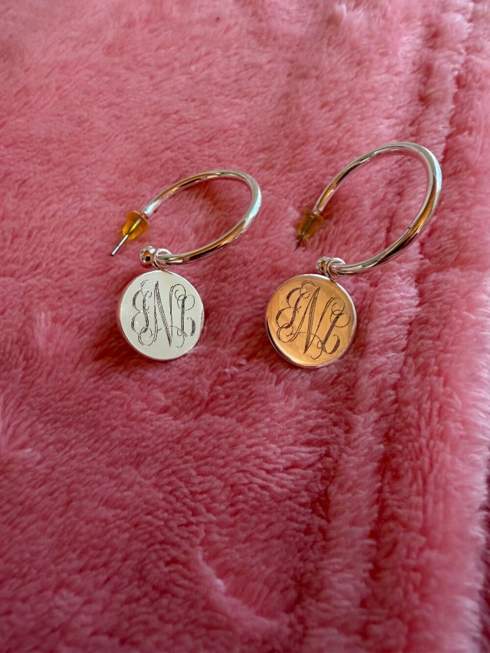Monogrammed Hoop Earrings